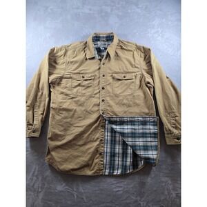 L.L. Bean Flannel Lined Shirt Jacket Mens XL Tall Work Chore Distressed 278635